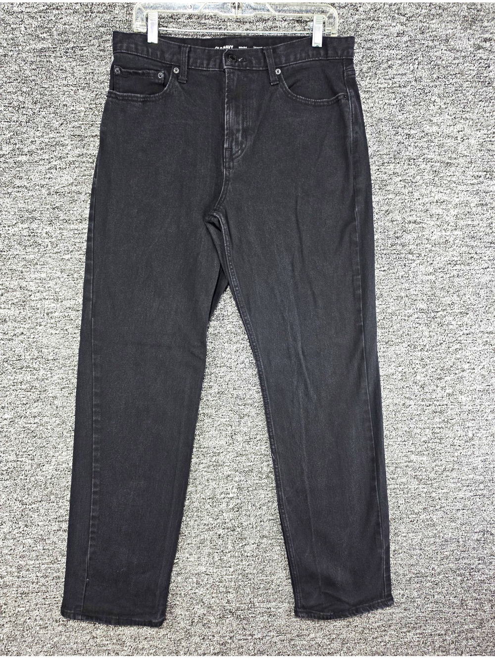 Old Navy Built-In Flex Loose Straight Fit Black Dark Wash Denim Jeans Men